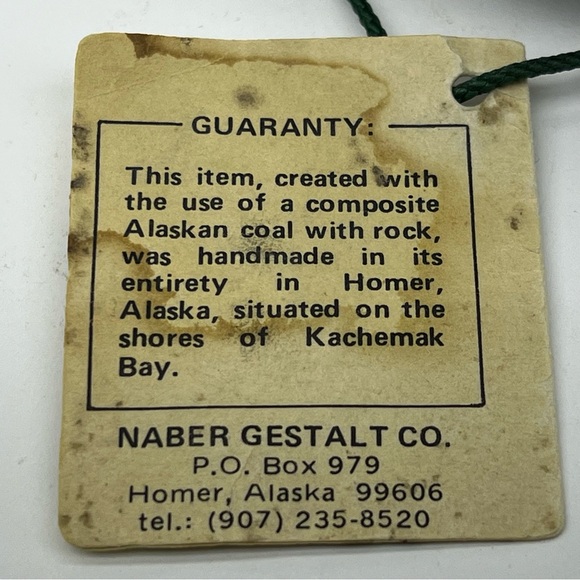 Inuit Naber Coal Sculpture Alaska Homer Kachemak Bay Indigenous Eskimo Vintage - Picture 13 of 13